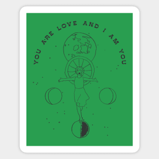 You Are Love And I Am You charcoal graphic Sticker